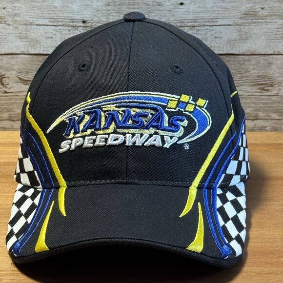 Vintage Kansas Speedway Hat Nascar Checkered Flag Adjustable Back - Picture 1 of 9